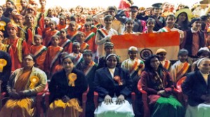 Students and audience during Annual Day celebration at Carmel Convent in Jammu.