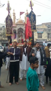 Shia Muslims taking out a procession in Jammu on Saturday.