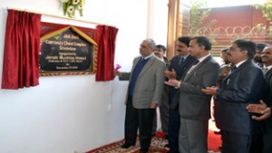 Chairman J&K Bank Mushtaq Ahmed inaugurating currency chest in Kathua.