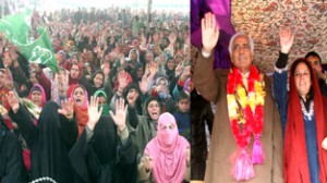 PDP patron, Mufti Mohammad Sayeed addressing a public meeting at Hazratbal.