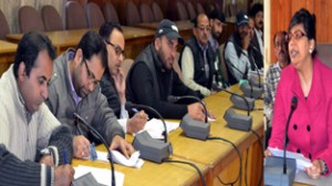 District Development Commissioner, Udhampur, Yasha Mudgal at a review meeting of district officers on Thursday.