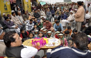 R S Chib during election rally in Suchetgarh Assembly constituency.