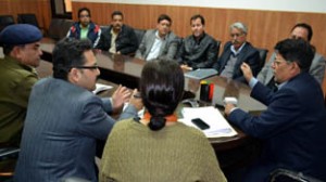 Divisional Commissioner Shantmanu chairing meeting at Jammu on Thursday.