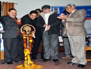 Commissioner Secretary, PHE I&FC, Dr Pawan Kotwal inaugurating India Water Week-2015 at Institution of Engineers, Channi Himmat.