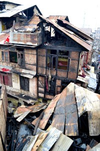 A house that was gutted in Sopore. -Excelsior/ Aabid Nabi