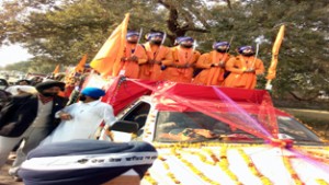 Religious procession being taken out by Sikh Sangat in Samba on Thursday. -Excelsior/Gautam