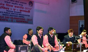 Qawwali being performed in a function organised by Radio Kashmir Jammu.