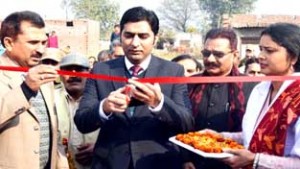 District Development Commissioner Dr Shahid Iqbal Choudhary inaugurating Primary Health Centre at Kathua on Tuesday.