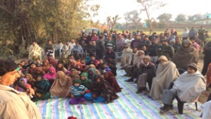 MLA Udhampur, Pawan Kumar Gupta addressing public meeting at Kuppad in Udhampur.