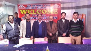 The newly elected office bearers of JKGBOA posing for group photograph at Jammu.