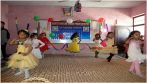 Kids presenting cultural programme during annual day on Sunday.