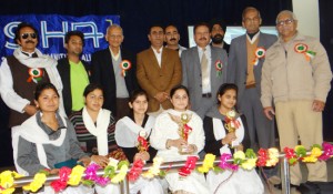 Winners posing along with dignitaries at GDC for Women in Kathua on Thursday.