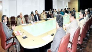 Chief Secretary Mohd Iqbal Khandey chairing meeting of Committee of Secretaries on Tuesday.