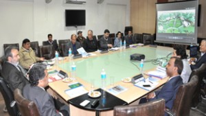 Chief Secretary, Mohd. Iqbal Khandey chairing meeting to review progress on ITC Pampore.