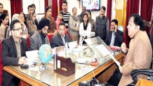 Chairman, J&K Legislative Council, Amrit Malhotra reviewing BSUP works in Jammu.