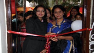 Chairperson, PWWA, K Vijaya, inaugurating a new clinic - “16 Laser, Medifacial and Peel”, at Gandhi Nagar in Jammu.