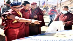 His Holiness Gyalwang Drukpa during his visit to Nang Village.