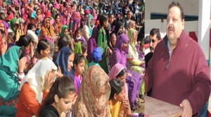 Provincial president NC, Devender Singh Rana addressing public gathering in Nagrota Assembly Constituency on Sunday.