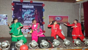 Participants presenting dance item during grand finale of Dance and Singing competition at Jammu on Sunday.