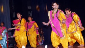 Students presenting cultural programme on Sunday.