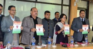 DDC Reasi Sushma Chauhan and others releasing a booklet on Wednesday. 
