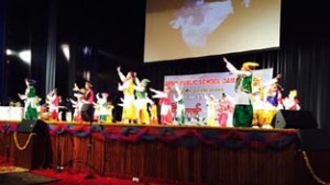 The students presenting colourful item during their Annual Day function on Friday.