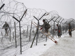 Troops at the LoC in Kashmir.