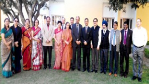 Principals of reputed private institutions of Jammu posing for a group photograph during a Conclave at GD Goenka Public School in Jammu. 