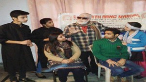 A scene from the play ‘Balak Bhookha Aur Pagal’, staged by ESRM on Monday.