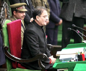 BJP leader Kavinder Gupta after taking over as Speaker in the Legislative Assembly on Wednesday.      —Excelsior/Rakesh