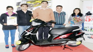 Executives of Star Suzuki during unveiling of new Swish 125 on Friday.
