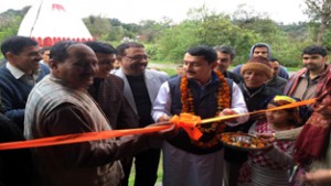 MLA R S Pathania inaugurating newly sanctioned Health Sub-Centre at Channi- Mansar on Sunday.