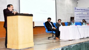Union Minister Dr Jitendra Singh addressing an interactive seminar of Northeast students at Jawaharlal Nehru University, New Delhi on Tuesday.