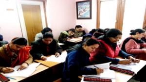 Abacus teachers taking part in refresher course at Jammu.