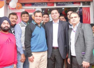 Aircel officials during inauguration of 50th Xpress Store at Janipur on Friday.