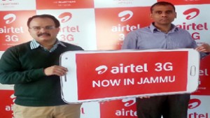 Representatives of Airtel launching 3G services in Jammu.