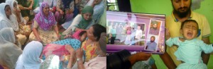 Relatives of Sujan Singh and his son Parvinder Singh wailing over their death in devastating earthquake at Nepal (left), son of Parvinder also crying (right).