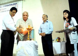 A dignitary inaugurating a function at Pathology Department of GMC Jammu on Wednesday.