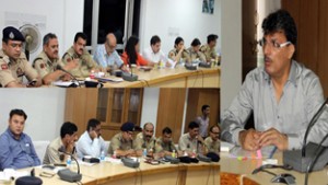 IGP, S A Watali chairing meeting of the officers while finalising arrangements for State Level Marathon.