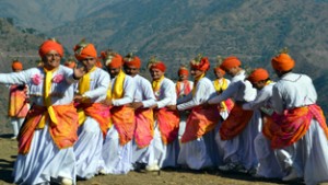 A scene of the traditional 'Kud' dance.