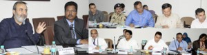 Chief Secretary, Iqbal Khandey chairing a meeting at Jammu on Monday. 