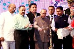 President Pranab Mukherjee lighting the traditional lamp to formally inaugurate  Northeast Song & Dance Festival at Indira Gandhi Indoor Stadium, New Delhi on Saturday.