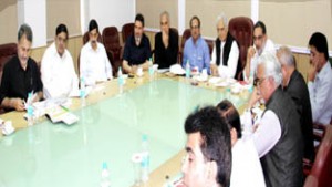 Chief Minister Mufti Mohd Sayeed chairing a meeting on Tuesday.