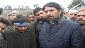 PCC chief GA Mir during talking to flood hit people in Kashmir on Saturday.