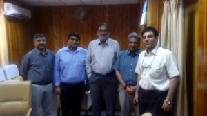 PHDCCI delegation during interaction with Finance Minister Dr Haseeb Drabu in Jammu on Monday.