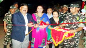 Commandant of newly raised 66th Battalian SSB Bantalab inaugurating a cultural event at Transit Camp of SSB at Channi Himmat in Jammu.