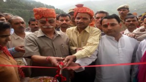 MLA Chenani Dina Nath Bhagat inaugurating Sub-Health Centre in Chenani constituency on Tuesday.