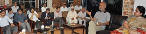 Minister for Education Naeem Akhtar alongwith Minister of State for Education Priya Sethi chairing a meeting at Jammu on Thursday.