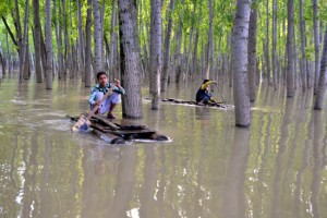 Heavy rains leave Shair Colony Sopore areas inundated. —Excelsior/Aabid Nabi