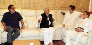 Chief Minister Mufti Mohammad Sayeed with Dalip Kumar in Mumbai in Thursday.